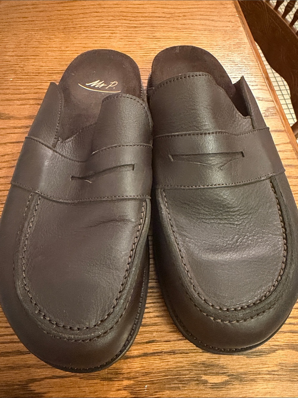 Men’s Dark Brown Leather Slip-On Penny Loafers
